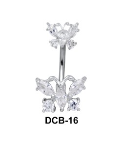 Colorful Stone Set Butterfly Belly Piercing DCB-16